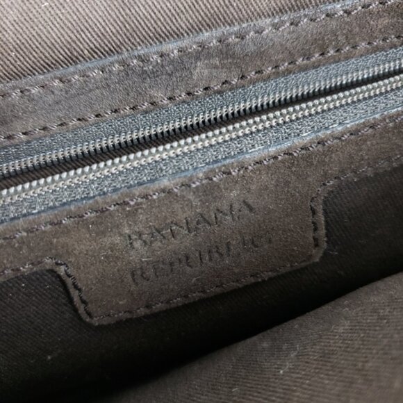 Vintage Banana Republic Leather Suede Brown Bohemian Clutch Purse - Picture 5 of 13